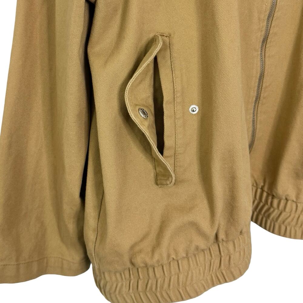 ASOS Design Stone Tan Oversized Cotton Canvas Hooded Bomber Jacket Plus Size 18 - Picture 11 of 12